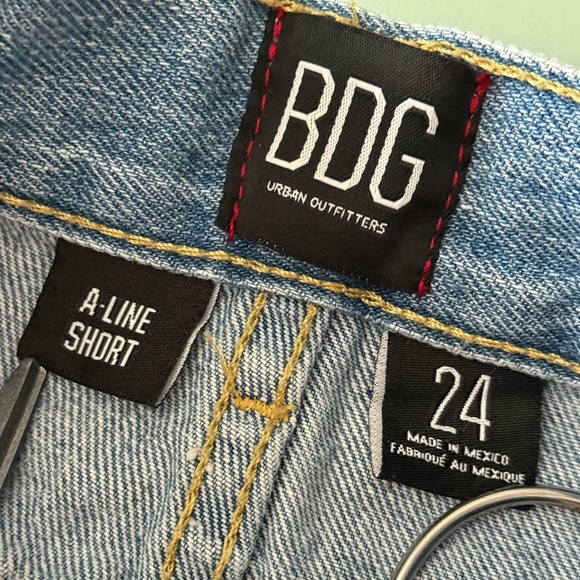 BDG Urban Outfitters A Line Denim Shorts Womens Size 24 Distressed - Picture 7 of 10